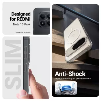 Crong Hybrid Clear Magnetic maska MagSafe za Xiaomi Redmi Note 15 Pro+ 5G (transparentna)
