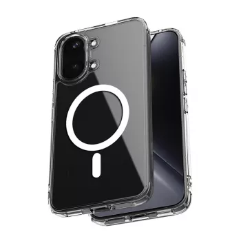 Crong Hybrid Clear Magnetic maska za Xiaomi POCO X8 Pro Max 5G, prozirna, kompatibilna s MagSafe