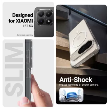 Crong Hybrid Clear Magnetic maska MagSafe za Xiaomi 15T (transparentna)