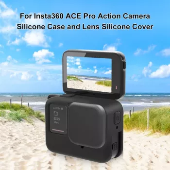 PULUZ silikonska zaštitna navlaka s poklopcem objektiva za Insta360 Ace Pro, crna