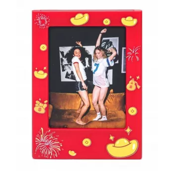 LOVEINSTANT 4x magnetski okvir za fotografije za Instax Mini, crveno-zlatni