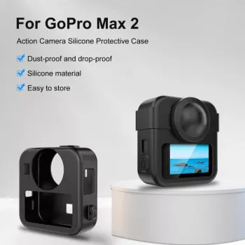 PULUZ 3-u-1 set zaštitna futrola, poklopac objektiva, ručna traka za GoPro Max 2 - crni