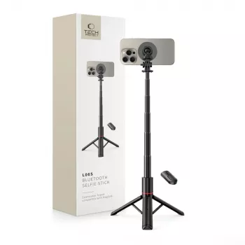 Tech-Protect L06S selfie stick stalak s LED svjetlom i Bluetooth daljinskim upravljačem, crni