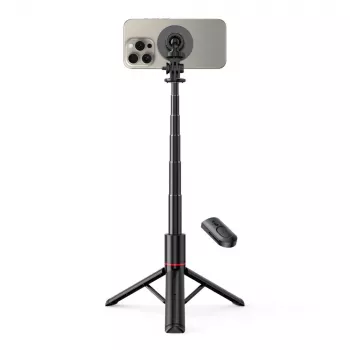 Tech-Protect L06S selfie stick stalak s LED svjetlom i Bluetooth daljinskim upravljačem, crni