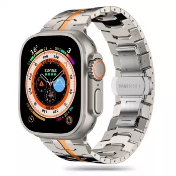 TECH-PROTECT STAINLESS LINE Apple Watch remen 44/45/46/49 mm titan/orange
