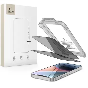 TECH-PROTECT Quick Set SPY+ Privacy kaljeno staklo za zaštitu zaslona pakiranje 2 komada za iPhone 13 / 13 Pro / 14 / 16E / 17E