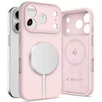 Tech-Protect Silicone MagSafe maska za Apple iPhone 17 Pro Max, ružičasti biser