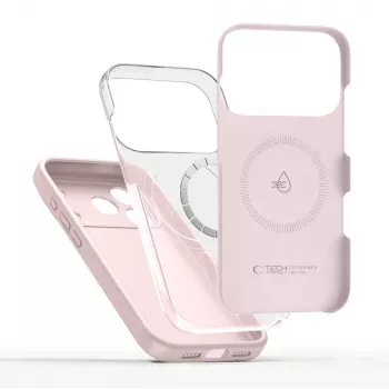 Tech-Protect Silicone MagSafe maska za Apple iPhone 17 Pro Max, ružičasti biser