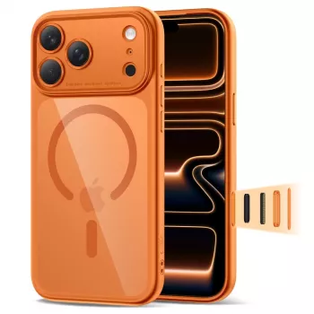 TECH-PROTECT MagPeak MagSafe Case for iPhone 17 Pro Max, Cosmic Orange/Clear