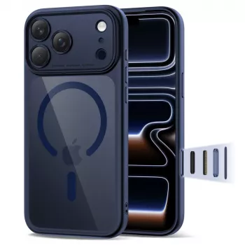 TECH-PROTECT MAGPEAK MagSafe hibridna futrola za Apple iPhone 17 Pro, Deep Blue/prozirna