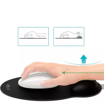 TECH-PROTECT A200 podloga za miš s gel naslonom za zapešće 25 x 22,5 cm crna
