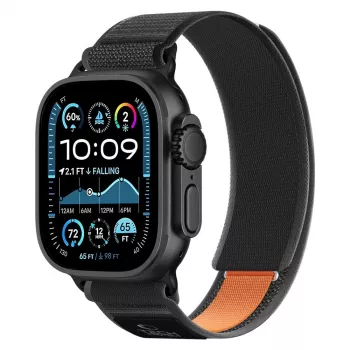 TECH-PROTECT NYLON ELITE Apple Watch 8 / 9 / 10 / 11 / SE / Ultra (44 / 45 / 46 / 49 mm) crno-narančasti