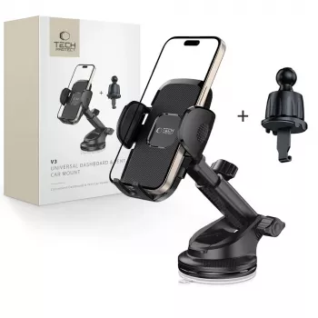TECH-PROTECT V3 univerzalni držač za auto na ploči s instrumentima i ventilaciji crni