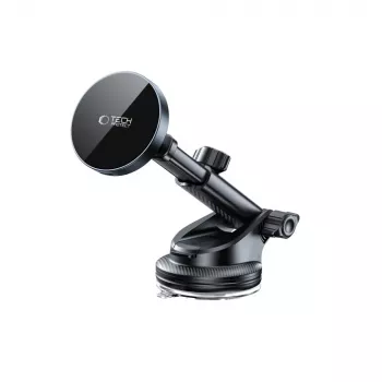 TECH-PROTECT MM15W-V5 magnetski MagSafe nosač za auto na armaturi i ventilaciji s bežičnim punjenjem 15W, crni/crni