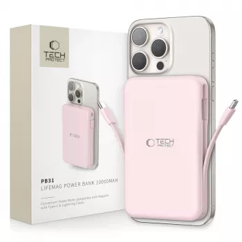 TECH-PROTECT PB31 LIFEMAG MagSafe power bank 10000mAh ružičasti