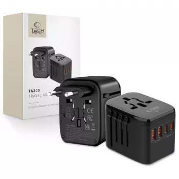 TECH-PROTECT TA200 putni adapter EU / UK / US / AU crni