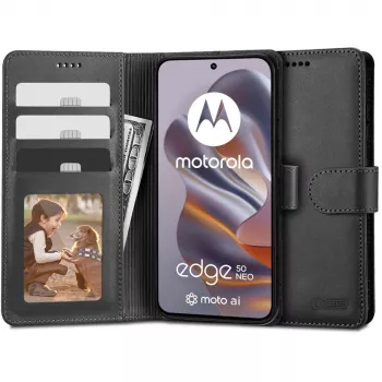 Tech-Protect futrola s novčanikom za Motorola Edge 50 Neo crna