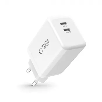 TECH-PROTECT NC45W-GAN 2-portni mrežni punjač PD 45W bijeli
