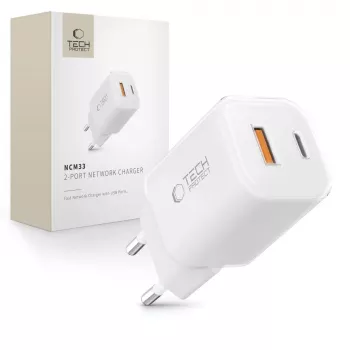 TECH-PROTECT NCM33 2-portni mrežni punjač PD 33W / QC3.0 bijeli