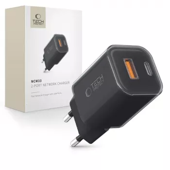 TECH-PROTECT NCM33 2-portni mrežni punjač PD 33W / QC3.0 crni