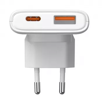 Akyga AK-CH-31 tanki GaN USB punjač 65 W, USB-C PD + USB-A, bijeli