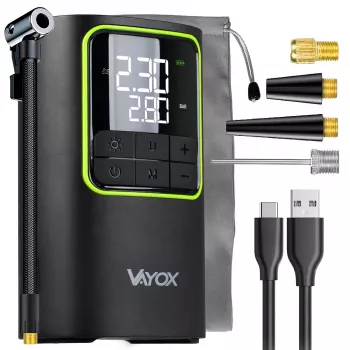 VAYOX VA0409 punjiva zračna pumpa 4000mAh cilindar 19mm digitalni punjač guma
