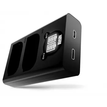 Newell dvokanalni USB-C punjač DL-USB-C za Panasonic DMW-BLK22 bateriju crni