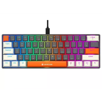 Tracer GameZone Claws 61 žičana mehanička igraća tipkovnica, 60% raspored, plavi prekidači, RGB pozadinsko osvjetljenje, siva