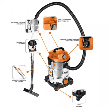 NEO TOOLS usisavač 1400W, 30L