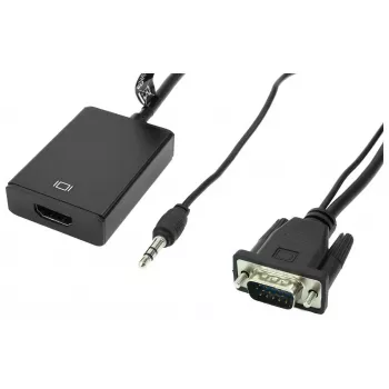 Accura VGA + minijack na HDMI 0,2m video i audio konverter