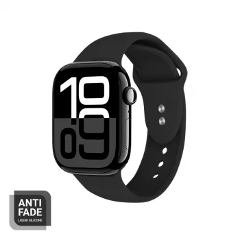 Crong Liquid Silicone remen za Apple Watch 38/40/41/42 mm (crni)