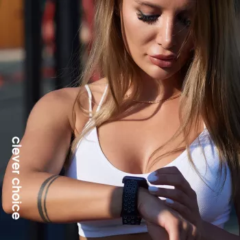 Crong Duo Sport remen za Apple Watch 38/40/41/42 mm (crni/limetno zeleni)