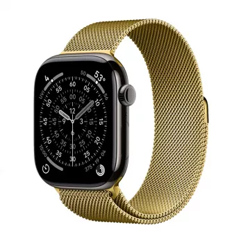 Crong Milano Steel - nehrđajući čelični remen za Apple Watch 42/44/45/49 mm (zlatni)