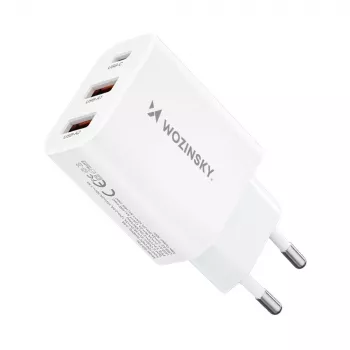 Wozinsky CWCUCW 30W USB-C / 2 x USB-A zidni punjač - bijeli