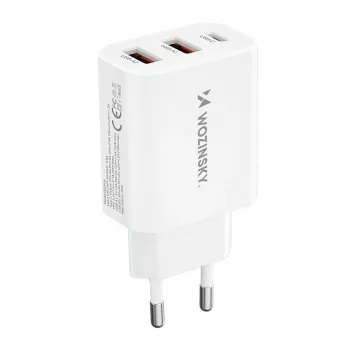 Wozinsky CWCUCW 30W USB-C / 2 x USB-A zidni punjač - bijeli