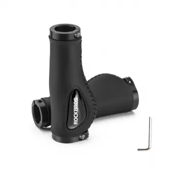 ROCKBROS mikroflber kožne biciklističke ručke crne 130mm dvostruko zaključavanje ergonomske MTB cestovne biciklističke ručke