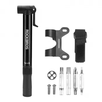 ROCKBROS ručna biciklistička pumpa 42320010001 s odvijačem - crna