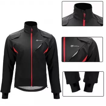 ROCKBROS YPW021 Windproof Cycling Jacket, Black, Size XL