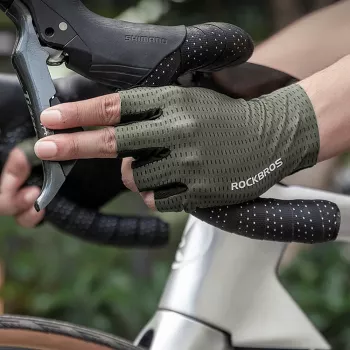 ROCKBROS Short Finger Cycling Gloves Breathable, Size S - Green