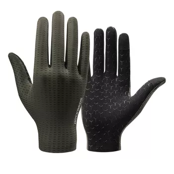 ROCKBROS Full Finger Cycling Gloves, Breathable, Size XL, Green