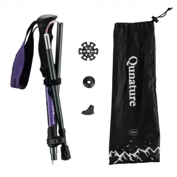 Qunature Nordic Walking Pole Aluminum 110-130 cm 1 Piece - Purple