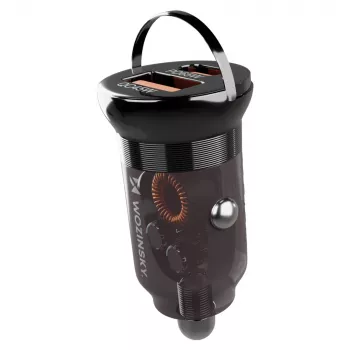 Wozinsky automobilski punjač 65W, USB-C PD 65W / USB-A 45W QC 3.0, crni