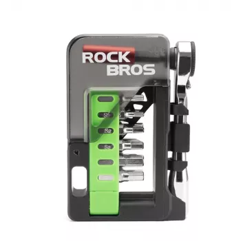 ROCKBROS set za popravak bicikla s mini račvom i 14 bitova - prozirno zelena