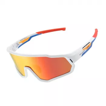 ROCKBROS SP383 Shining Warrior biciklističke naočale - mat bijeli okvir, polarizirane crvene leće