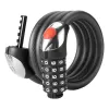 ROCKBROS RKS531 kabelska brava s 5-znamenkastom kombinacijom i LED rasvjetom, 180 cm, crna
