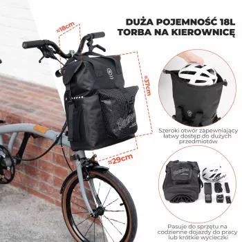Rockbros AS-158 prednja torba za sklopivi bicikl Brompton, crna