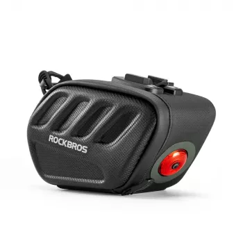Rockbros C61 torba za sjedalo s pametnim stražnjim svjetlom, 0,45 L, crna