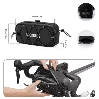 Rockbros TL001 ROAD TO SKY vodootporna torba za upravljač 1,9L, crna