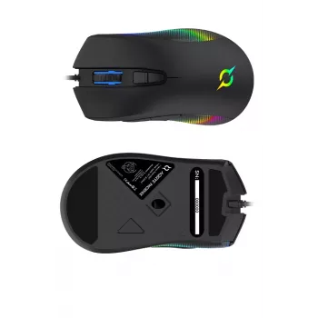 AQIRYS Phoenix žičani RGB miš za igranje, 12000 DPI, crni