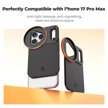 KF Protective Photography Case s 58-mm držačem objektiva za Apple iPhone 17 Pro Max - crna